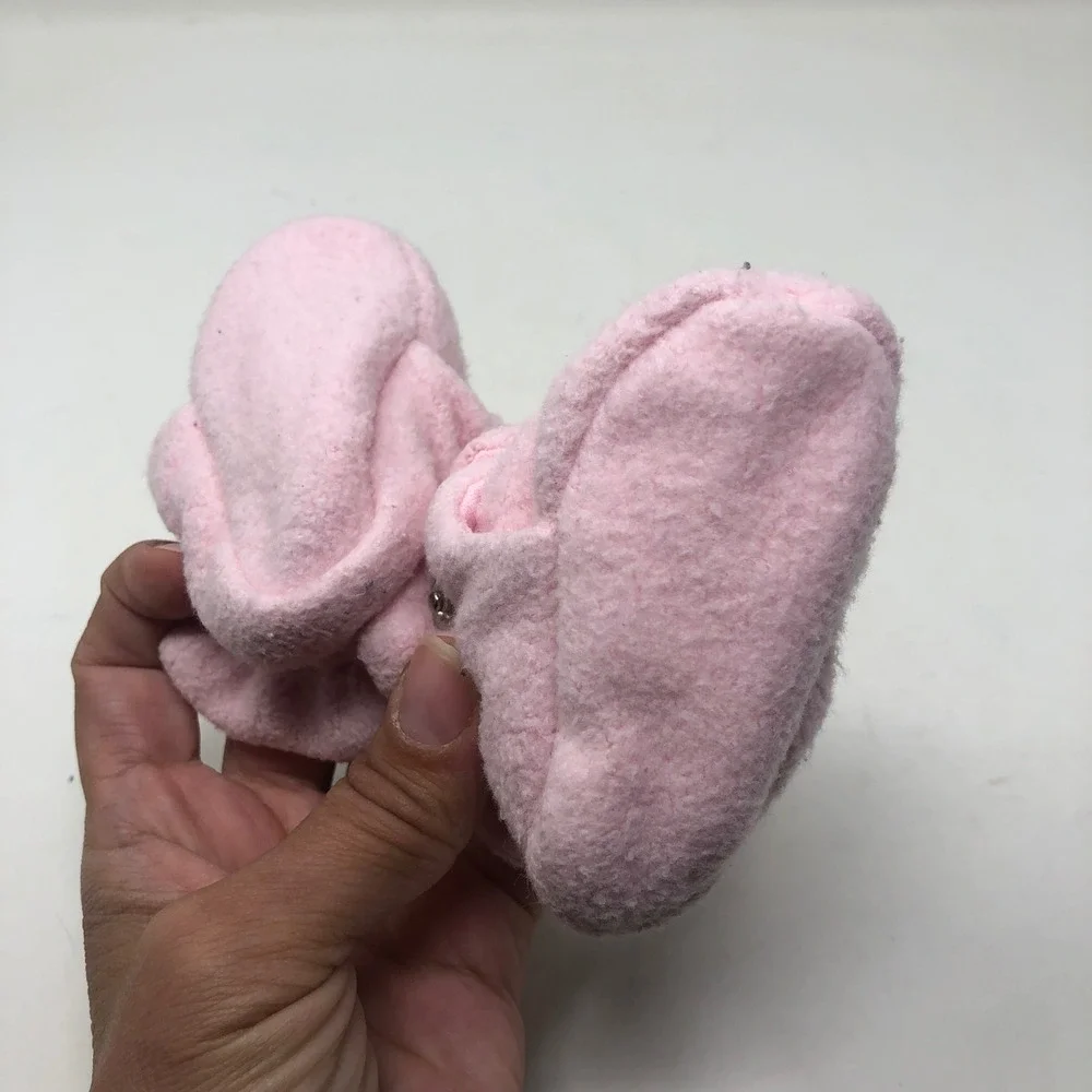 Zutano Cozie Fleece Baby Booties 3M Infant Pink Brown Magenta 3 Pair Bundle